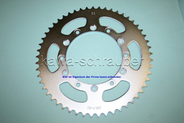Kettenblatt / Ritzel hinten 53 Zähne Yamaha YZ 125 Bj. 02-04 Typ 5XE2 (geänderte Übersetzung)
