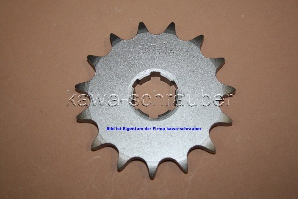 Ritzel vorne 15 Zähne Yamaha RD 250 LC Typen 4L1 / 4C2 (geänderte Übersetzung)