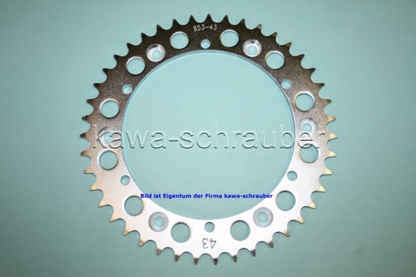 Kettenblatt / Ritzel hinten 43 Zähne Yamaha XTZ 250 N / S Tri Moto (geänderte Übersetzung)