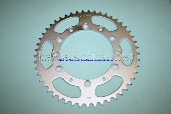 Kettenblatt / Ritzel hinten 49 Zähne Yamaha YZ 250 F Typ 17D (geänderte Übersetzung)