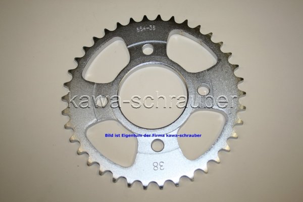 Kettenblatt / Ritzel hinten 38 Zähne Yamaha XS 400 / SE Typen 2J0 / 2A2 / 4A3 / 4G5 (geänderte Übersetzung)