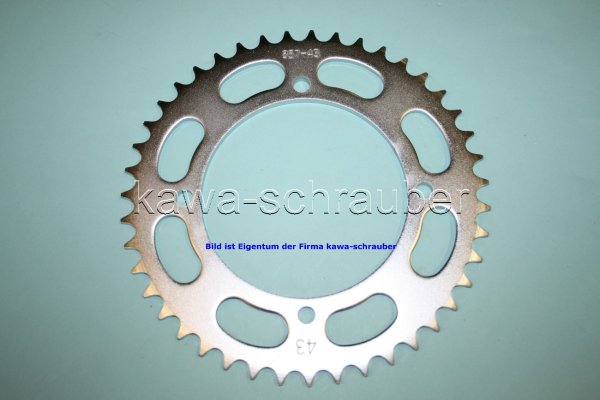 Kettenblatt / Ritzel hinten 43 Zähne Yamaha XT 600 / Tenere (geänderte Übersetzung)