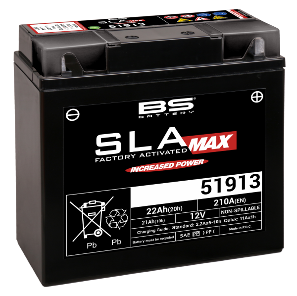 BS SLA MAX Batterie 51913 wartungsfrei SS (super sealed) startverstärkt