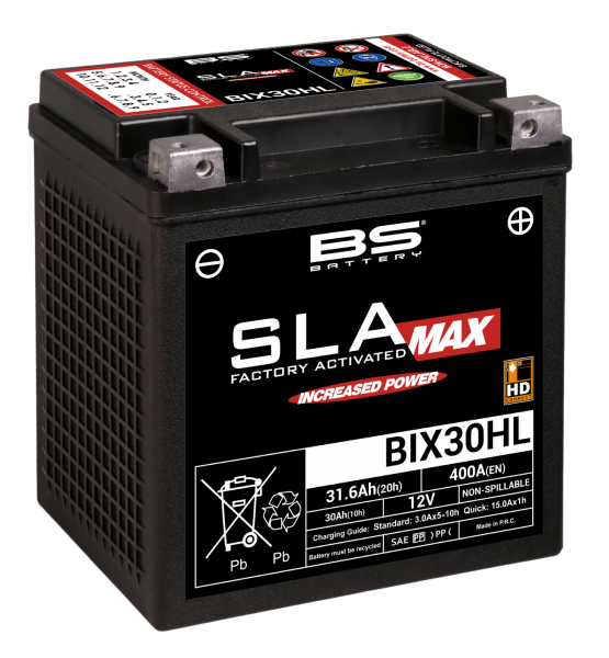 BS SLA MAX Batterie BIX30HL wartungsfrei SS (super sealed) startverstärkt