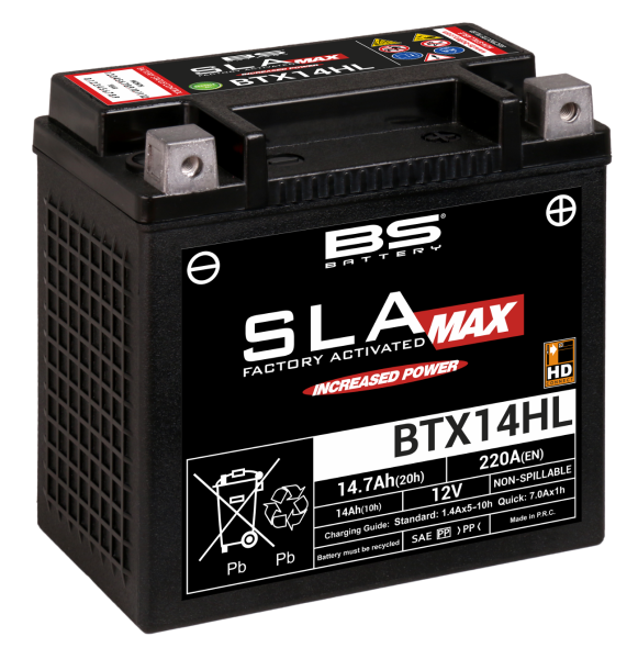 BS SLA MAX Batterie BTX14HL wartungsfrei SS (super sealed) startverstärkt