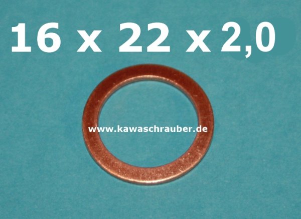 Dichtring Dichtung Kupfer Dresselhaus DIN7603A 16x22x2,0