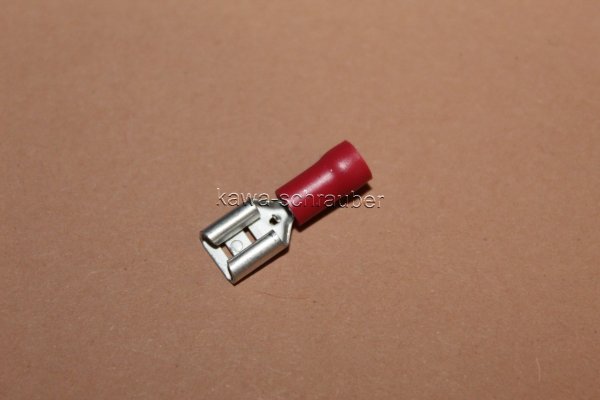 Kabelverbinder Flachsteckhülse rot 6,3mm Dresselhaus