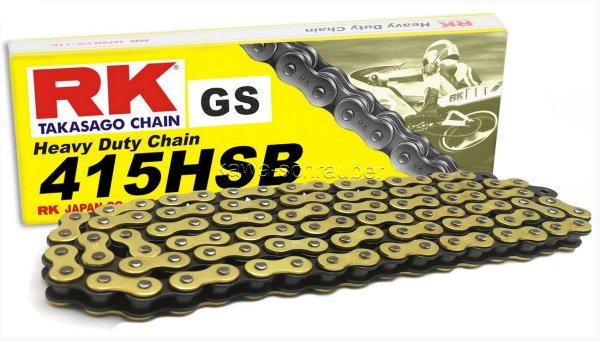 RK chain Antriebskette Kette 415HSB Motorradkette gold bis 110ccm Hubraum