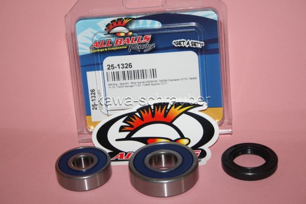 All Balls Radlager Satz Radlagersatz hinten Suzuki TS250 Bj. 1971-1981