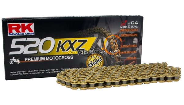 RK chain Antriebskette Kette 520KXZ GB520KXZ Offroad bis 450ccm Farbe gold