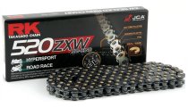 RK racing chain Antriebskette Kette 520ZXW 520 ZXW Black scale Profi-Motorradkette rennsporttauglich, Farbe schwarz mit goldenen Rollen