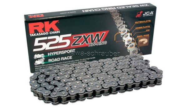RK racing chain Antriebskette Kette 525ZXW XW-Ring Profi-Motorradkette rennsporttauglich Standardfarbe