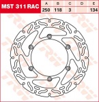 134/118/250 MST311RAC Bremsscheibe von TRW mit ABE