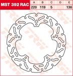 136/119/220 MST392RAC Bremsscheibe von TRW mit ABE