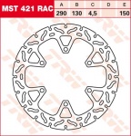 150/130/290 MST421RAC Bremsscheibe von TRW mit ABE