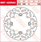 125/105/220 MST425RAC Bremsscheibe von TRW mit ABE
