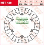 205/184/316 MST428 Bremsscheibe von TRW mit ABE