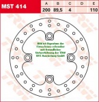 110/89,5/200 MST414 Bremsscheibe von TRW mit ABE