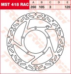 120/105/260 MST418RAC Bremsscheibe von TRW mit ABE