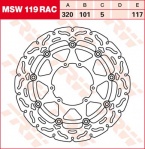 117/101/320 MSW119RAC Bremsscheibe von TRW mit ABE