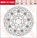 80/64/320 MSW211RAC Bremsscheibe von TRW mit ABE