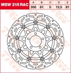 81/61/300 MSW215RAC Bremsscheibe von TRW mit ABE