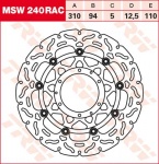 110/94/310 MSW240RAC Bremsscheibe von TRW mit ABE