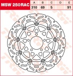 91/69/310 MSW250RAC Bremsscheibe von TRW mit ABE