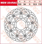 110/94/320 MSW254RAC Bremsscheibe von TRW mit ABE