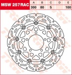 100/80/300 MSW257RAC Bremsscheibe von TRW mit ABE