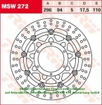 110/94/296 MSW272 Bremsscheibe von TRW mit ABE