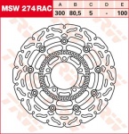100/80,5/300 MSW274RAC Bremsscheibe von TRW mit ABE