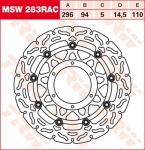 110/94/296 MSW283RAC Bremsscheibe von TRW mit ABE