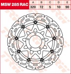 90/72,2/320 MSW285RAC Bremsscheibe von TRW mit ABE