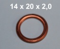 Dichtring Dichtung Kupfer massiv Dresselhaus DIN7603A 14x20x2,0 Dichtring Dichtung Kupfer massiv Dresselhaus DIN7603A 14x20x2,0
