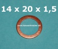 Dichtring Dichtung Kupfer massiv Dresselhaus DIN7603A 14x20x1,5 Dichtring Dichtung Kupfer massiv Dresselhaus DIN7603A 14x20x1,5